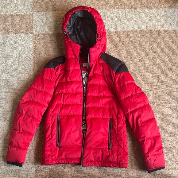 Calvin Klein Vibrant Red Quilted Jacket